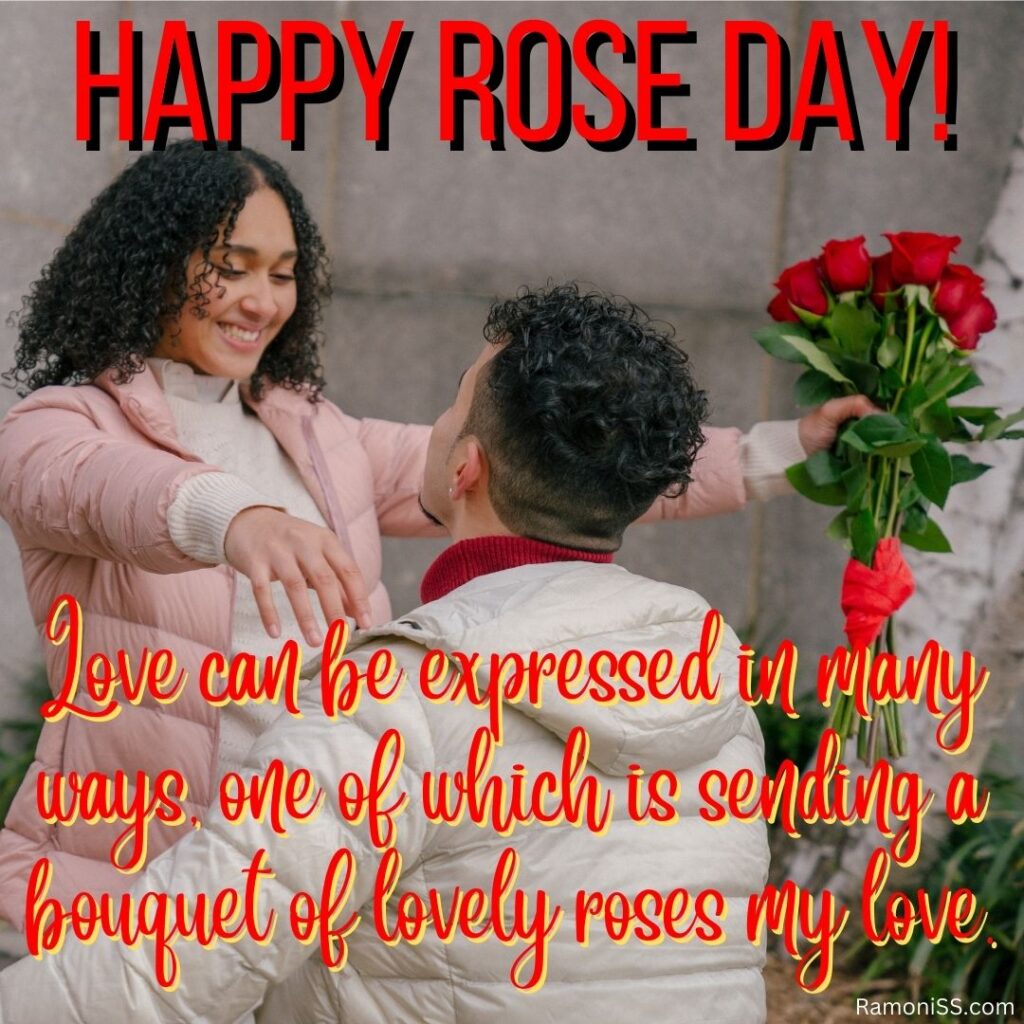 Happy rose day romantic couple image