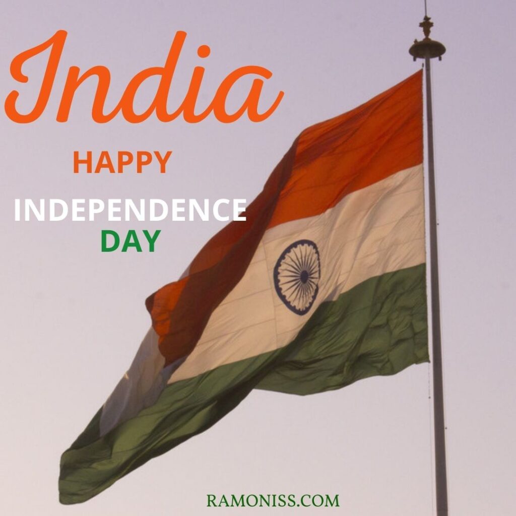 There is an indian flag in the picture and india happy independence is also written.