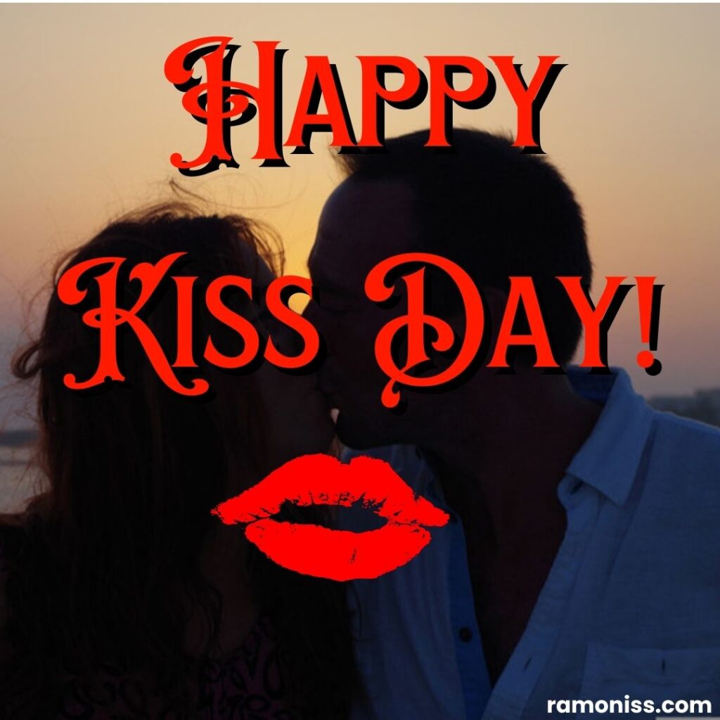 Man and woman kissing each other romantic happy valentine's kiss day image