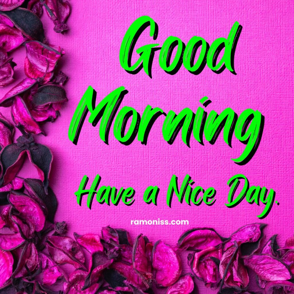 Pink flower leaves on pink cloth beautiful good morning wallpaper.