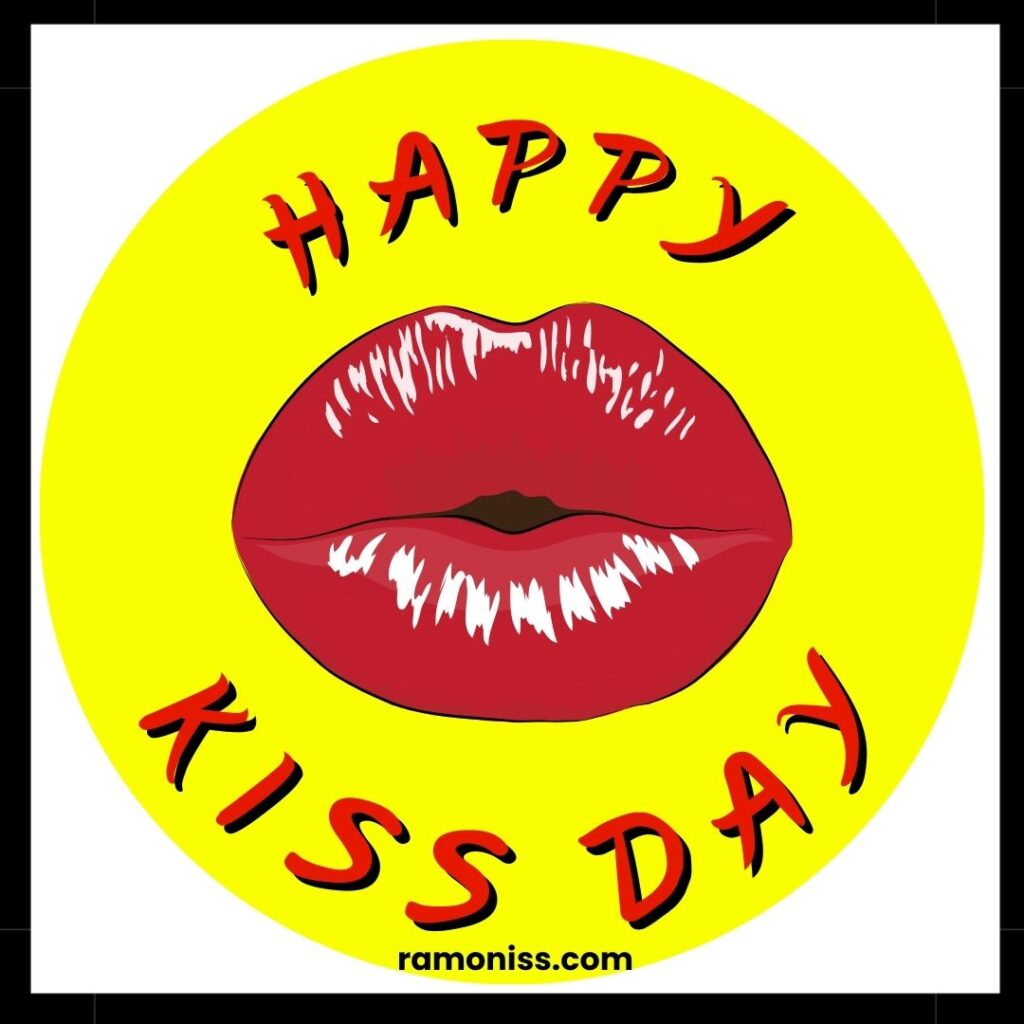 Red lips happy valentine's kiss day images
