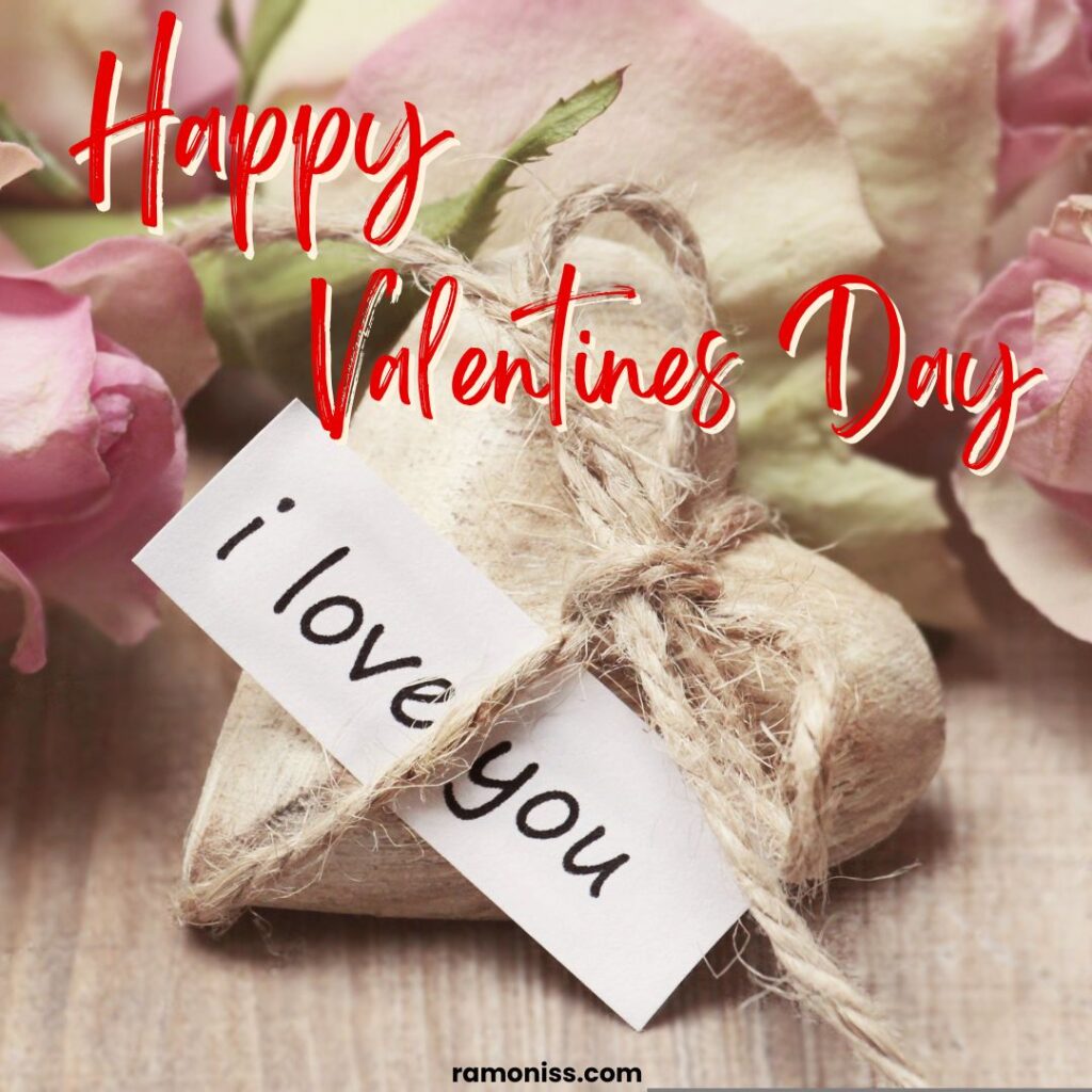 Roses petals and heart shape stone i love you valentine's day flower image for whatsapp