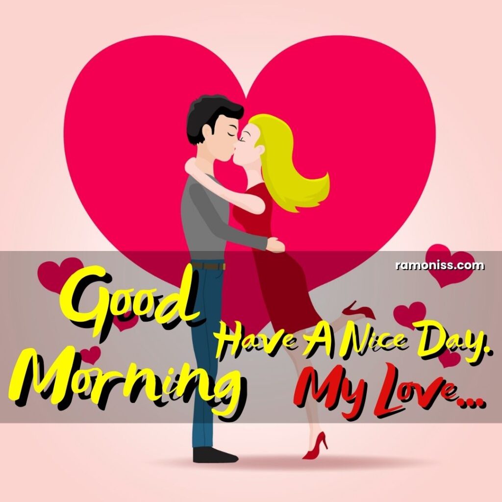 Couple with hearts good morning love images