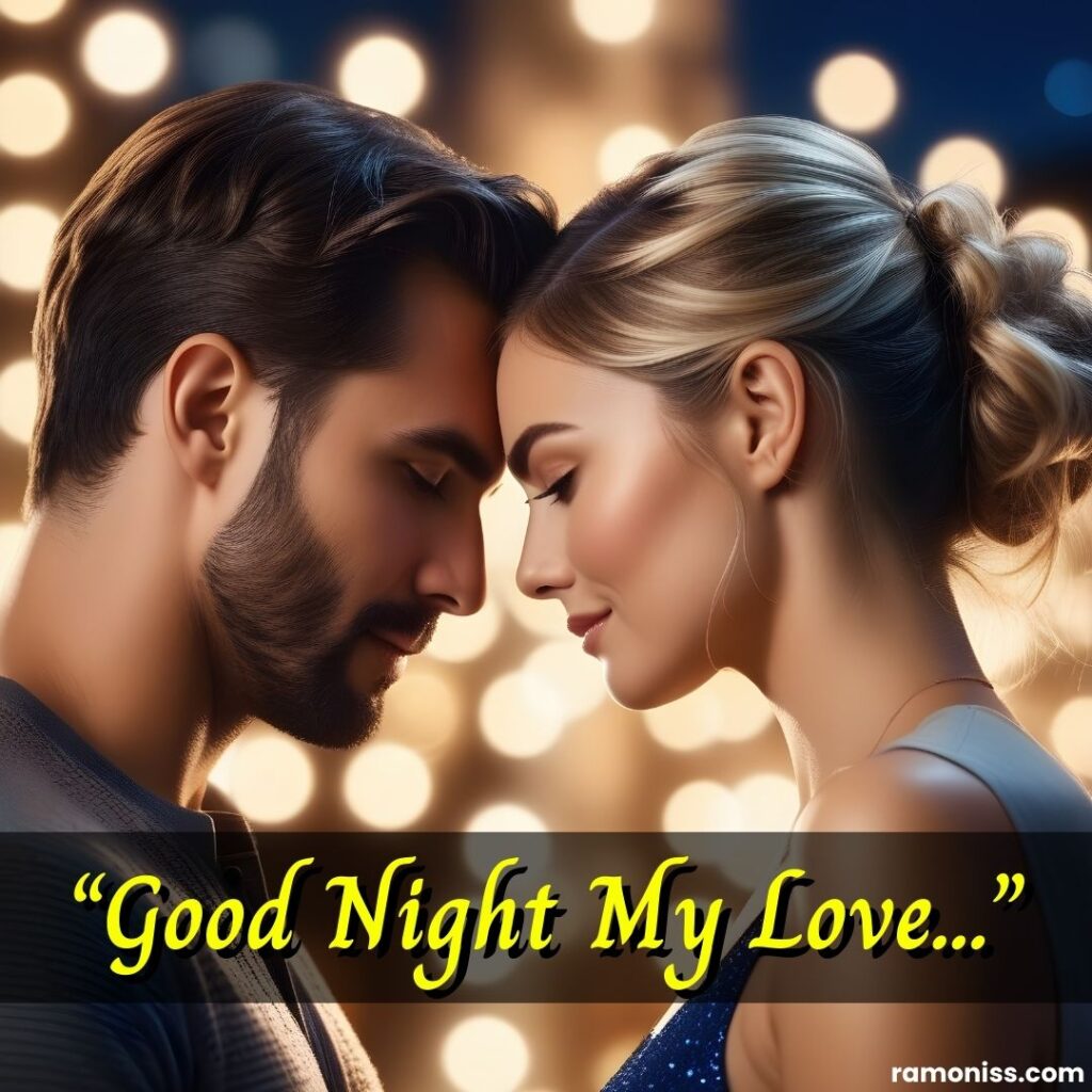 Ai generated loving couple good night images with love.