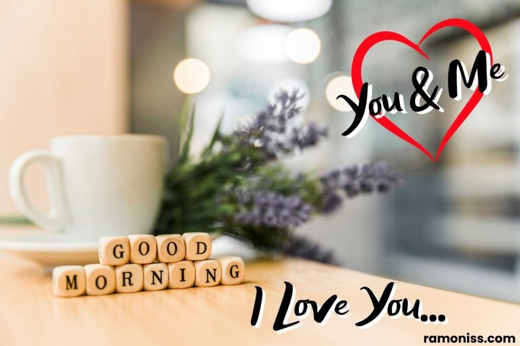 Cup of coffee with good morning cubic blocks on the wooden desk good morning image for my love.