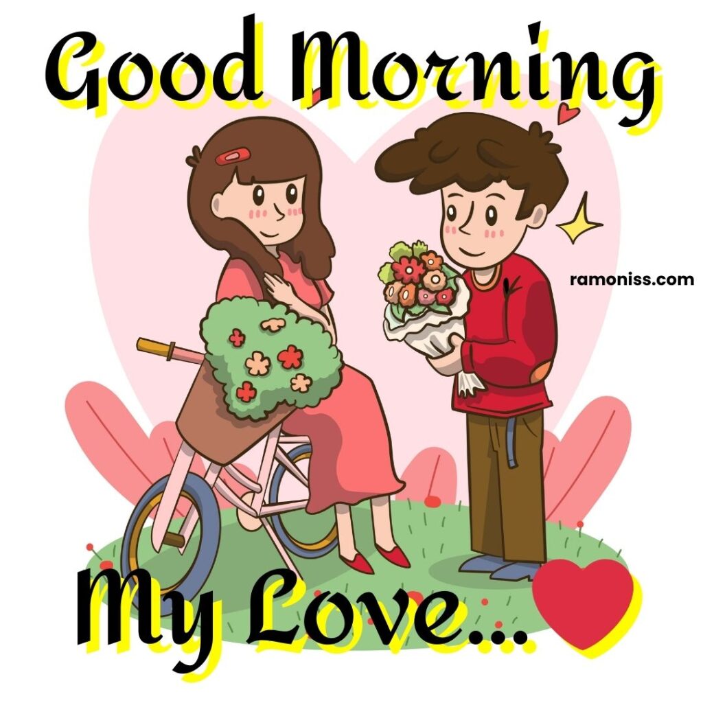 Man holding flowers gifting and proposing woman marry him good morning love images.