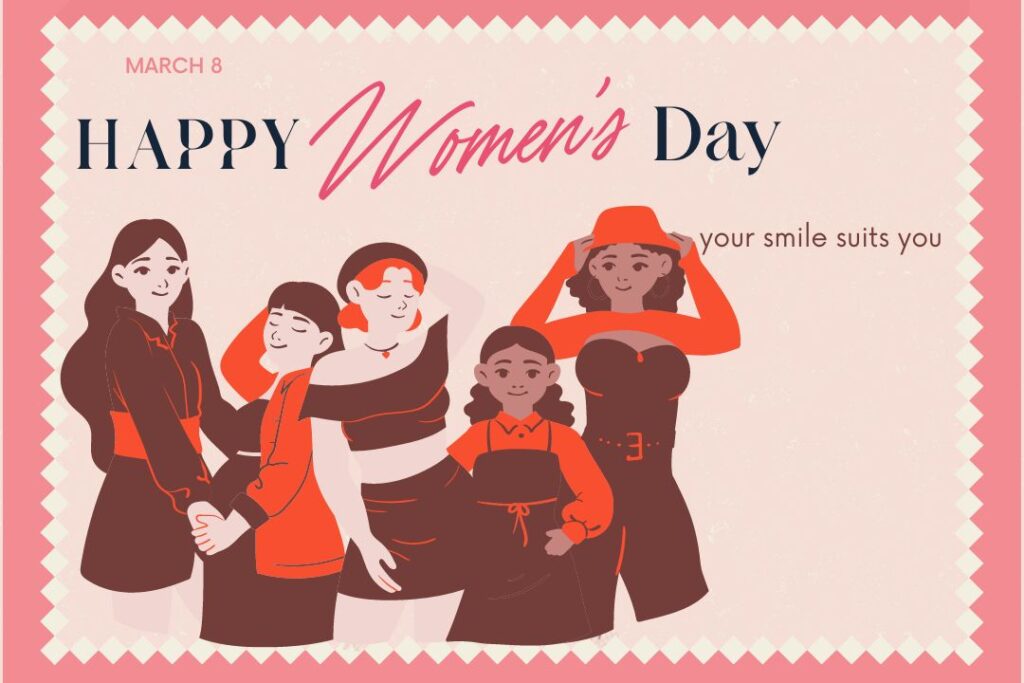 This is the thumbnail drawing image of happy international women's day post.