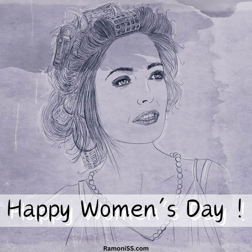 Pencil sketch of women in queen pose international women's day drawing pic.