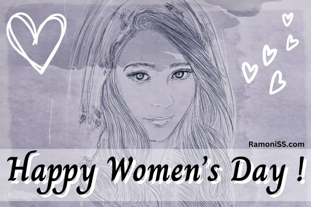 Women pencil painting sketch happy women's day drawing images.