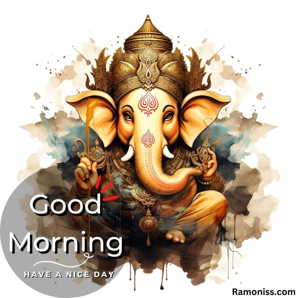 Ai generated beautiful good morning lord ganesha image